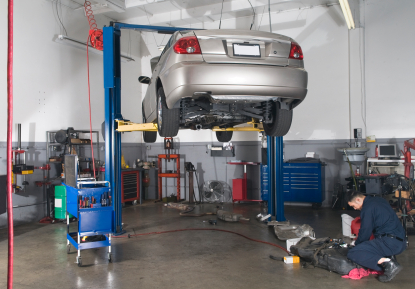 car repair shop mechanic lift